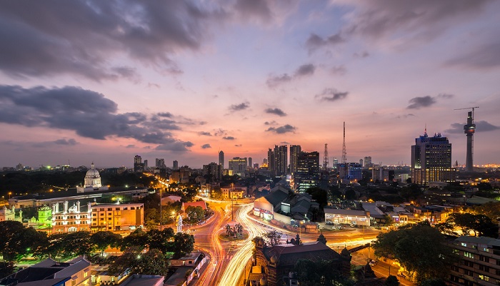 Colombo at sunset, the capital of Sri Lanka.
